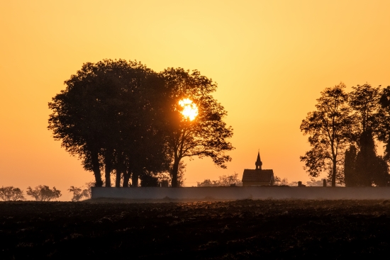 Sunrise over the cemetery