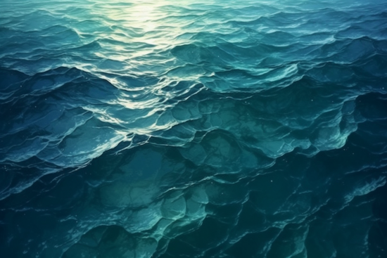 A body of water with sunlight shining through
