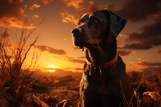 a dog sitting in a field