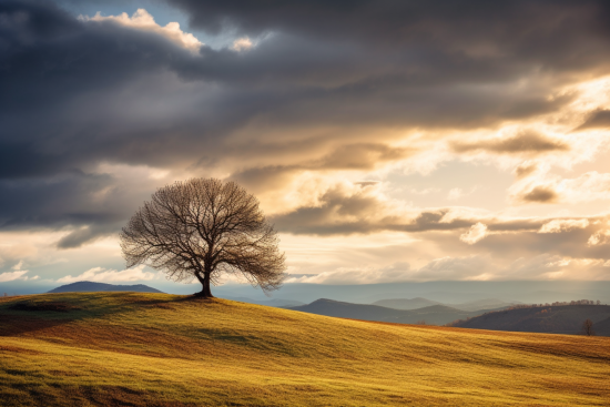 A tree on a hill