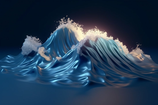 A blue wave with white foam