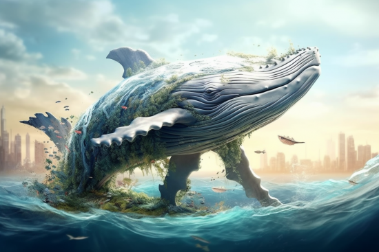 A whale in the water