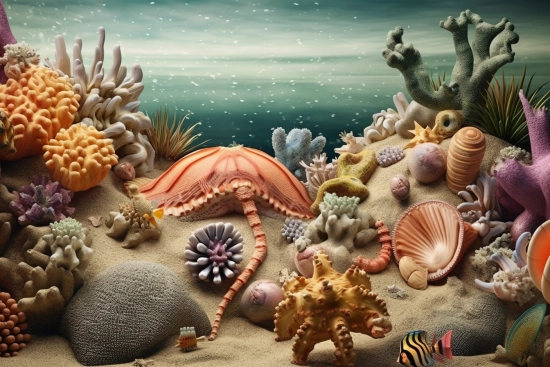 A sea life in the sand
