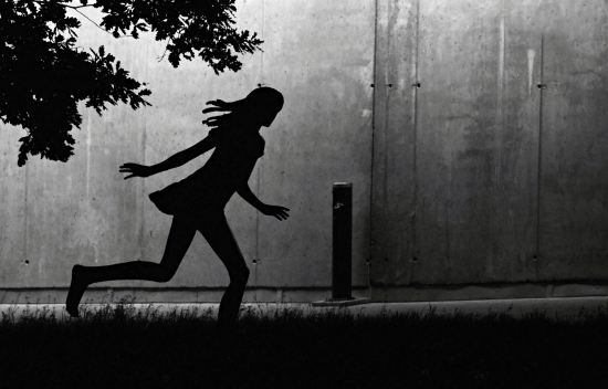 Running sculpture of a girl