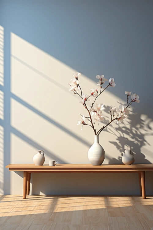 A vase with flowers on a table