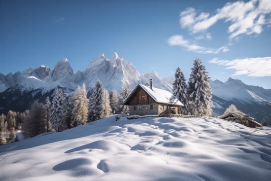 A house in the snow