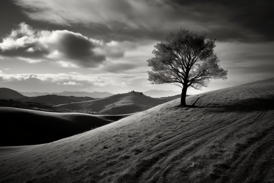 A tree on a hill