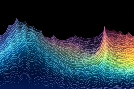 A colorful lines on a black background