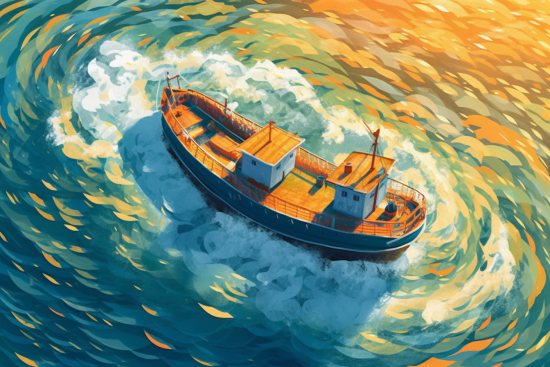 A boat in the water