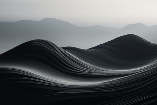A black and white image of a mountain