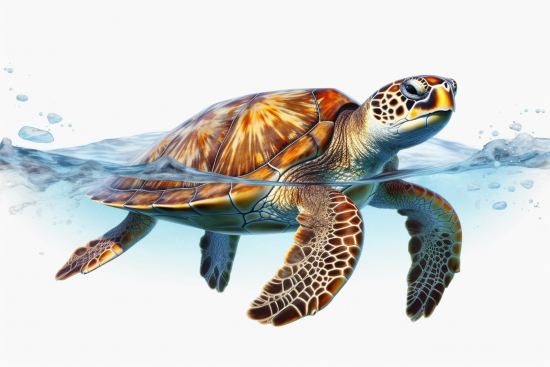 A turtle swimming in the water