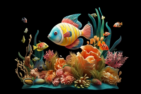 A colorful fish and corals