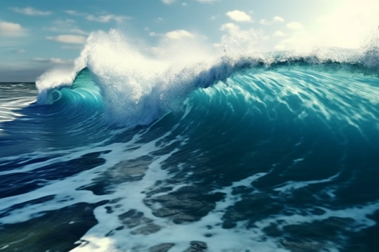 A large wave in the ocean