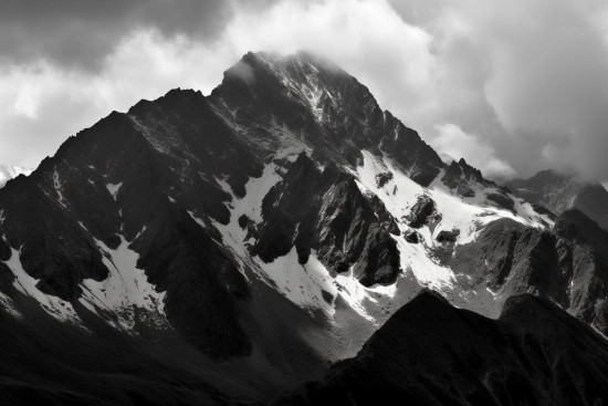 A mountain with snow on top