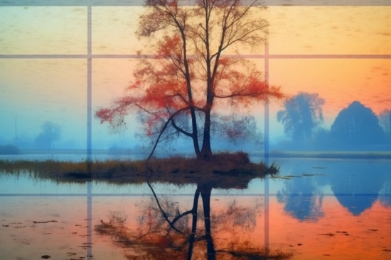 A tree in a lake