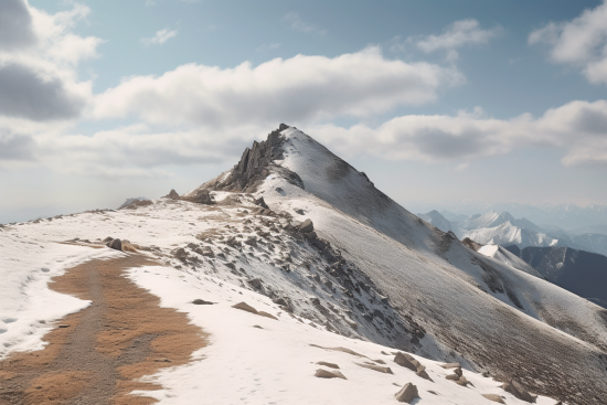 A mountain with snow on it
