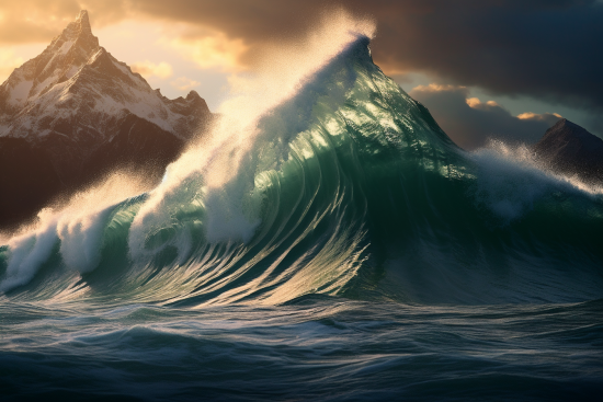 A large wave in the ocean