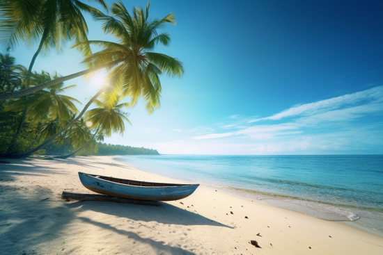 A boat on a beach