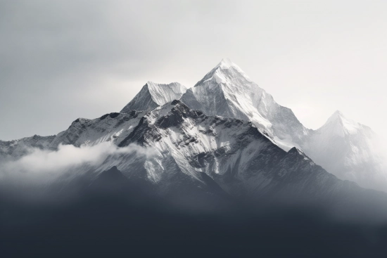 A mountain with snow on top